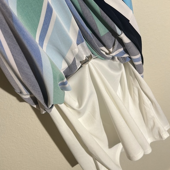 Eliza J Dress - Blue and Green Stripe gold zip NWT SIZE 14 (would fit 12-14) - Picture 10 of 12